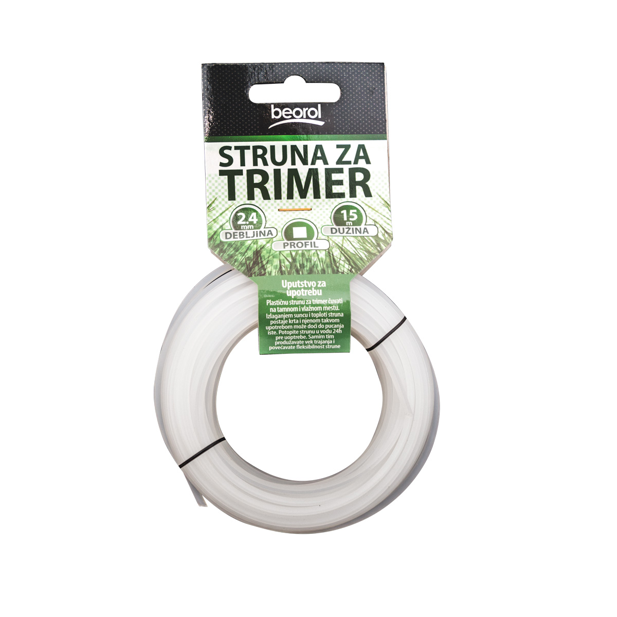 Struna za trimer kvadratna 2.4mm x 15m 