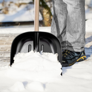 Lopata za snijeg, 40x40cm, crna, ojačana limom 